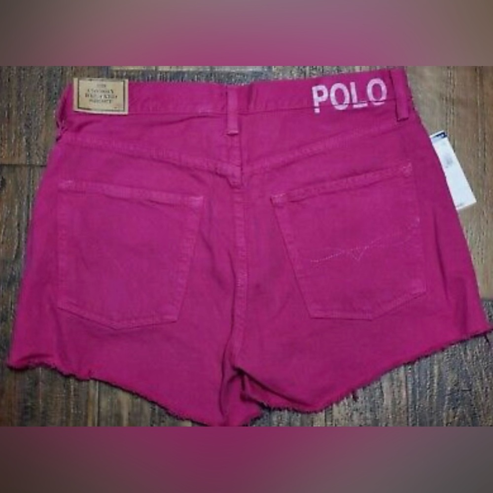 NWT Polo Ralph Lauren Women's Hot Pink The Crosby Relaxed Denim Shorts - Picture 2 of 3